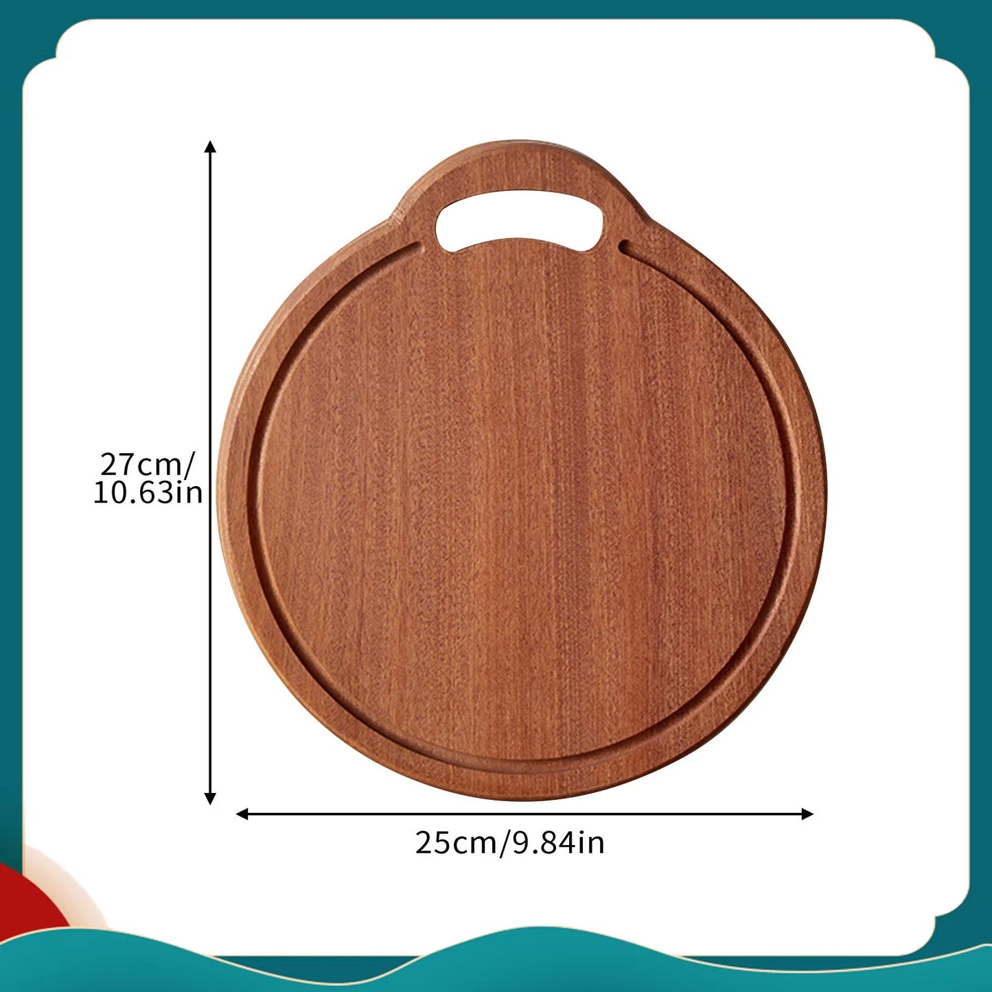 Tagliere In Legno Intagliato Rotondo Per Frutta E Bistecche Piatto Da Pranzo Per Bambini