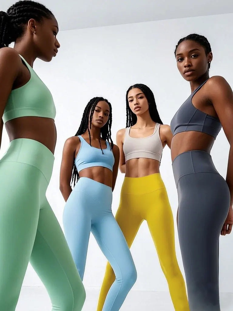 Pantaloni Da Yoga Vita Alta Per Donne Elasticizzati Quattro Direzioni Asciugatura Rapida Per Corsa Ciclismo Palestra