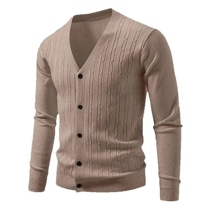 Favocent Maglione da Uomo Scollo a V Sottile Lavorato a Maglia Solido Autunno 2025 Moda Casual