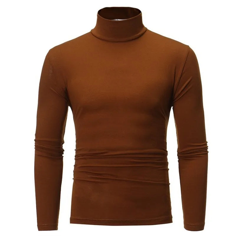 Uomo Dolcevita Autunno Inverno Slim Fit Collo Alto Alta Elasticità Manica Lunga Traspirante Maglieria Pullover