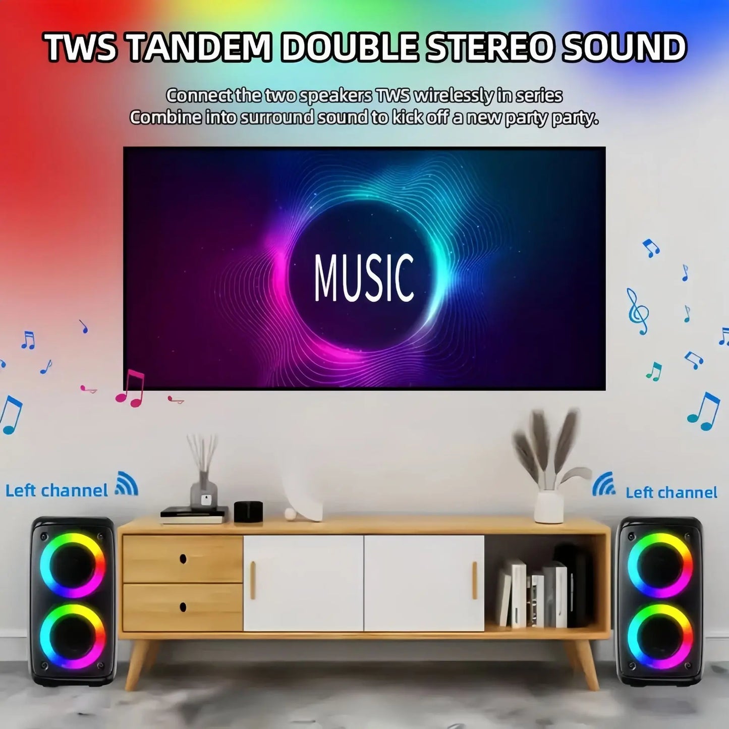 Karaoke Radio FM Altoparlante Bluetooth Portatile Con Microfono Lampada Led Subwoofer TWS Per Musica Casa Auto Viaggi