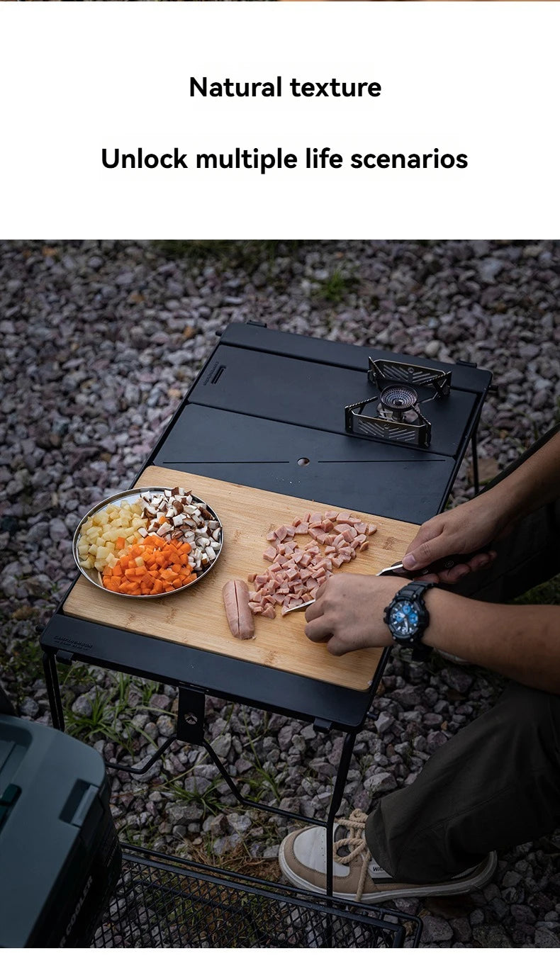 CAMPINGMOON Tavola Di Bambù Per Barbecue CKP25 Piatto Da Tavolo In Legno Per Campeggio Esterno Vassoio Per Alimenti