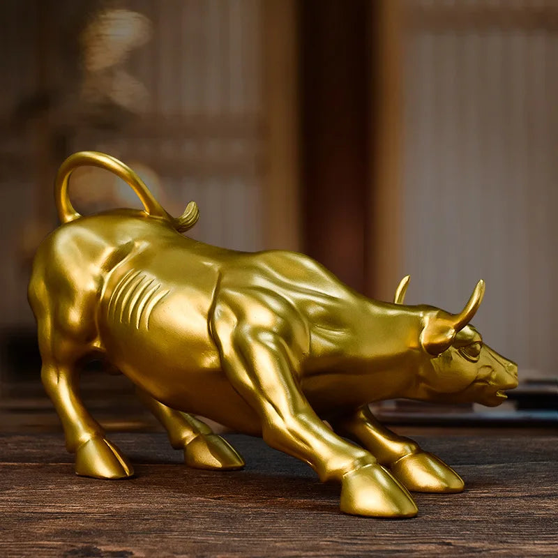 Scultura Toro In Resina 27 Cm Statua Animale Decorazione Per Casa Ufficio Vetrina Regalo Elegante