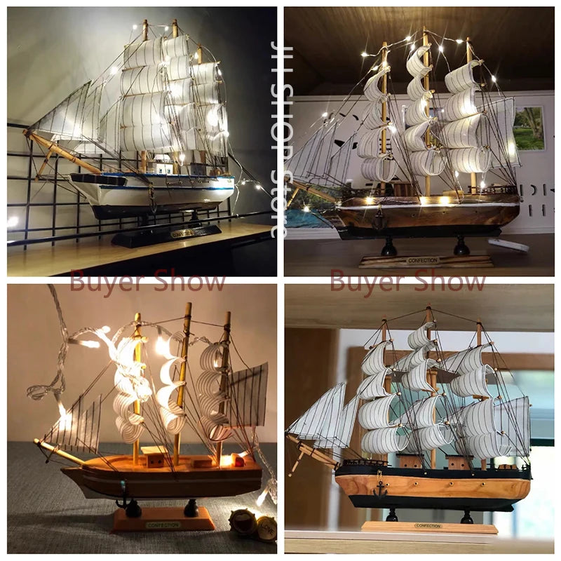 Modello Di Barca A Vela In Legno Per Decorazioni Della Casa In Stile Mediterraneo Accessori Regalo Compleanno