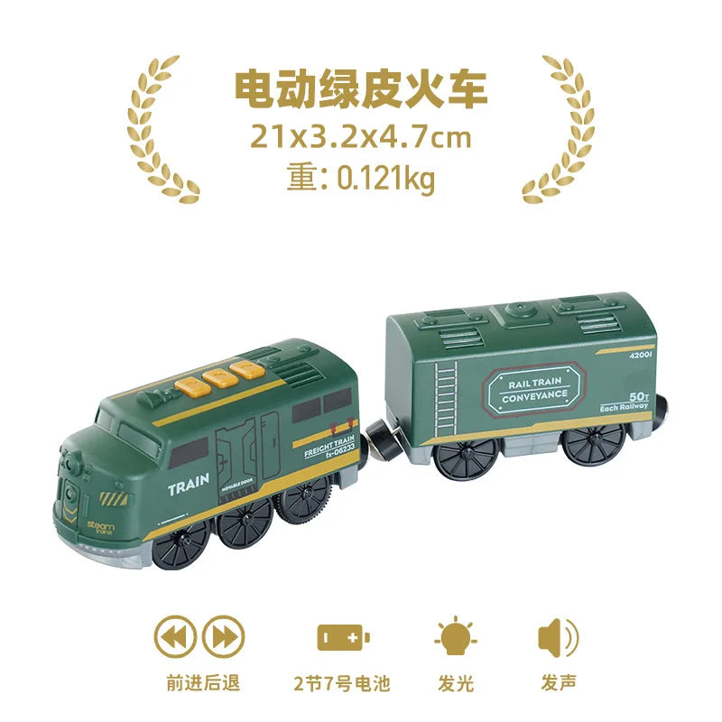 Set Trenini Elettrici Per Ferrovia In Legno Pista Del Treno Regalo Di Natale Per Bambini