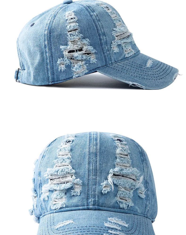 Berretto Da Baseball Denim Lavato Unisex Snapback Traspirante Con Protezione Solare Vintage Primavera Estate