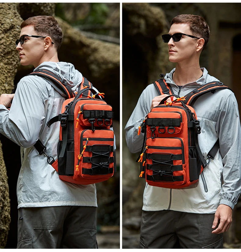 Zaino Tattico Per Pesca Con Portacanna Attrezzatura Da Campeggio Escursionismo Caccia All Aperto