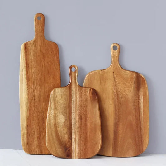 Tagliere in legno di faggio premium con foro per appendere Utensile da cucina di alta qualità Tagliere in legno multiuso per pane, pizza