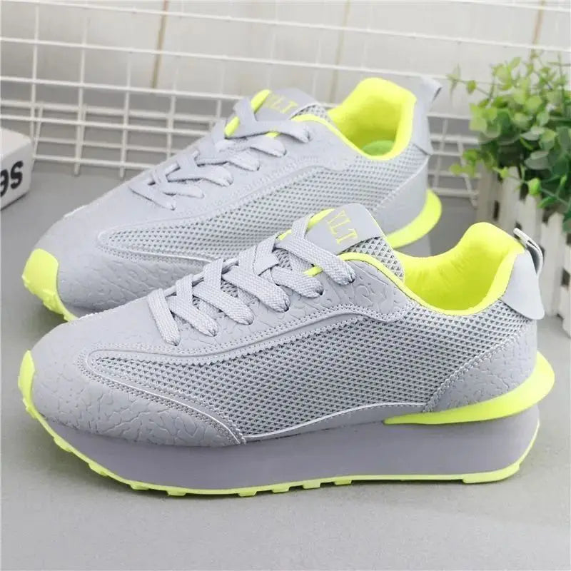 Scarpe Da Ginnastica Casual Uomo Donna Con Piattaforma Maggiorata Traspirante In Pelle Retro