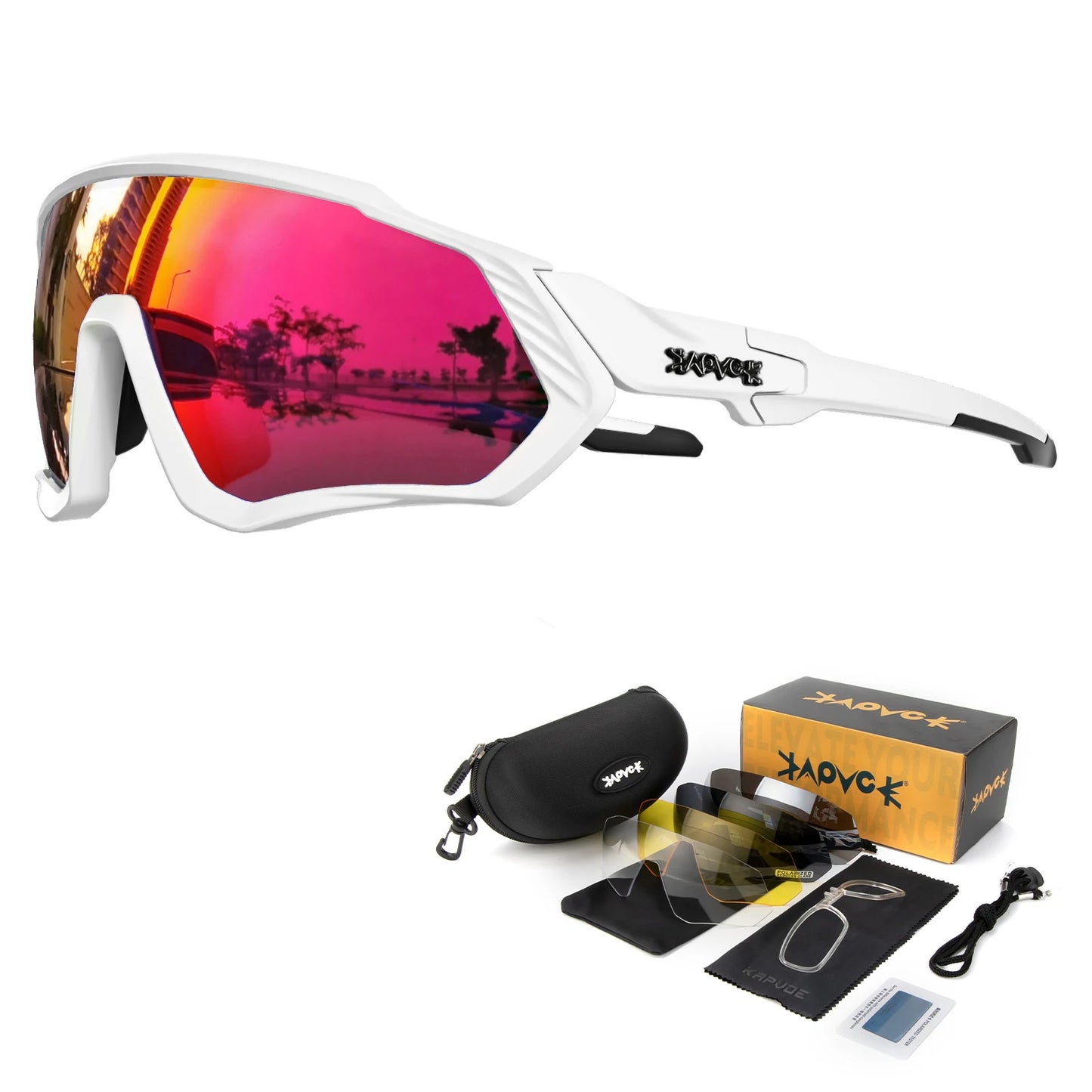 Occhiali Da Ciclismo Polarizzati Kapvoe UV400 Con 5 Lenti Intercambiabili Per Uomo E Donna Unisex Sportivi Da Esterno