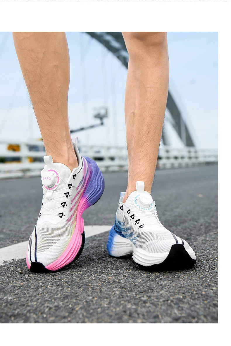 Letcomfit Scarpe Da Corsa Uomo 2025 Ammortizzazione Piastra Carbonio Scarpe Da Ginnastica Maratona Leggere Antiscivolo