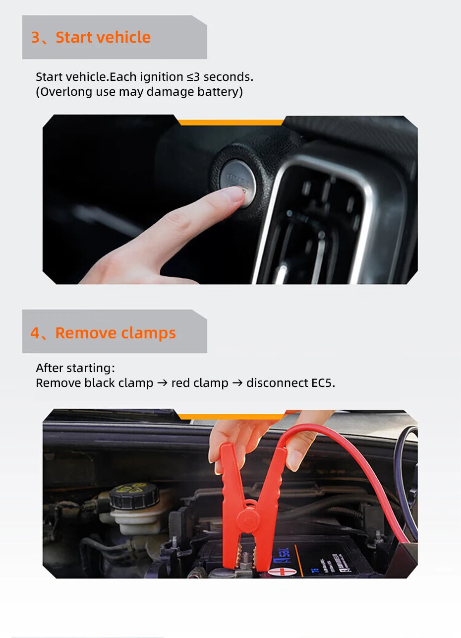 Avviatore Emergenza 4 In 1 Auto Con Compressore 150 PSI Gonfiatore Pneumatici Power Bank 12V Torcia LED 6000mAh