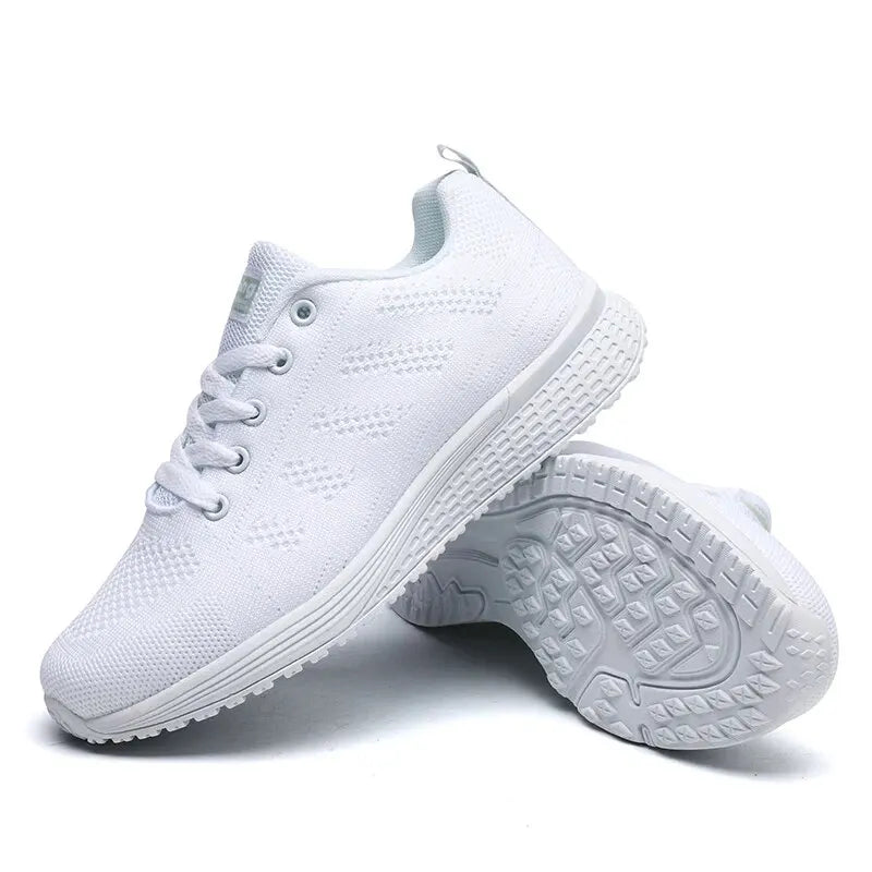 Scarpe Casual Traspiranti Da Donna Walking Mesh In Nylon Tessuto Calzature Femminili Leggere