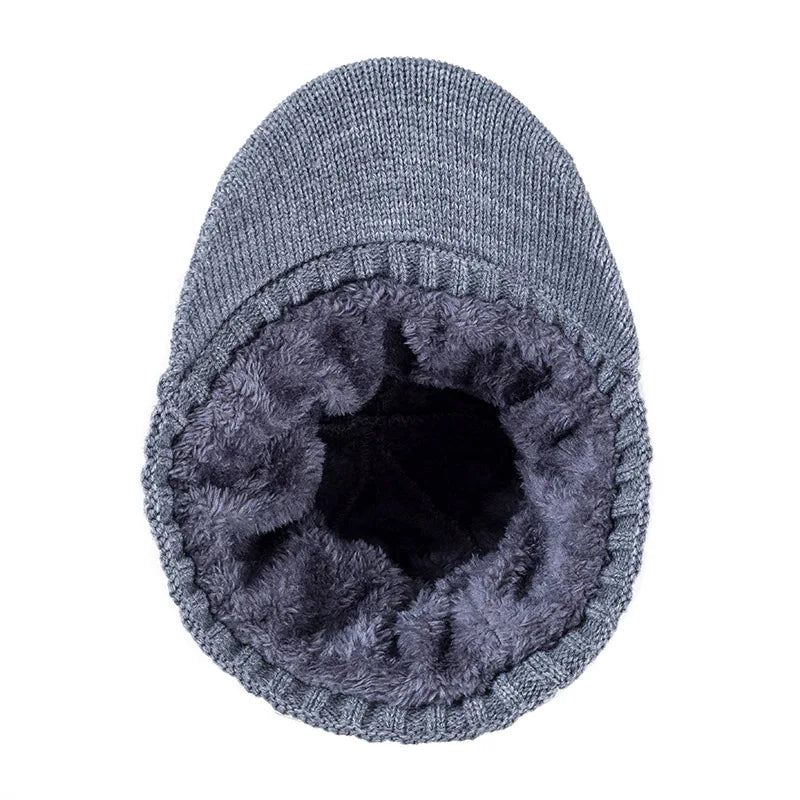 Cappello In Lana Per Uomo Autunno Inverno Lavorato A Maglia Con Visiera Imbottita Caldo E Confortevole