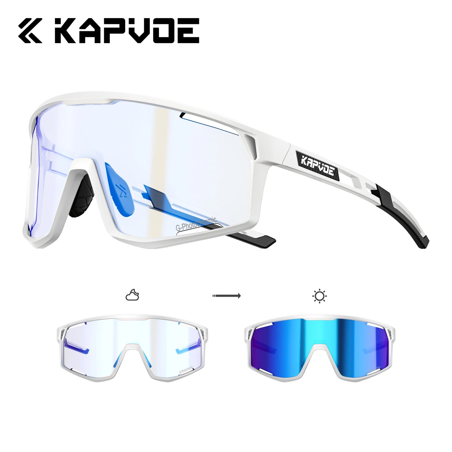 Kapvoe Occhiali Da Sole Fotocromatici Per Ciclismo UV400 Uomo Donna Esterni MTB Strada Escursionismo Occhiali Da Bici