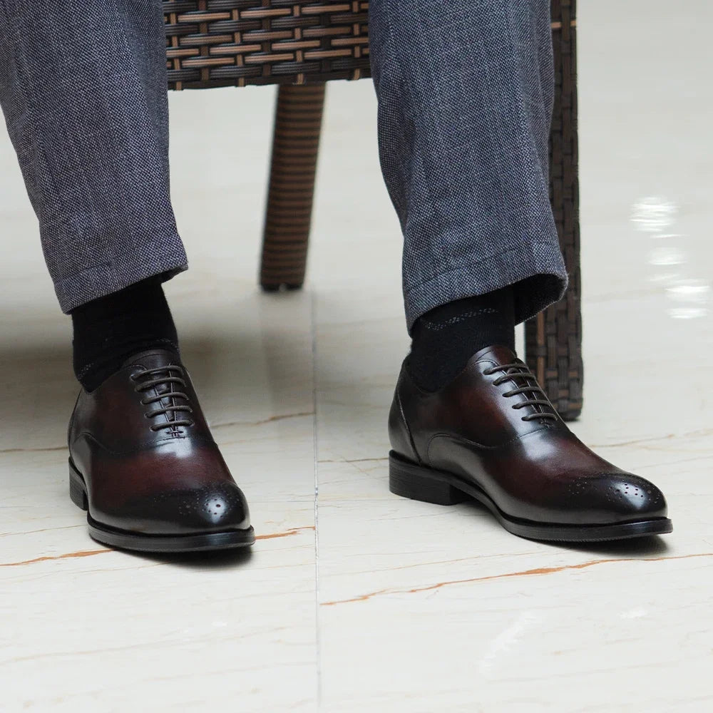 Scarpe Oxford Da Uomo In Vera Pelle Stile Classico Italiano Con Lacci Per Matrimonio Ufficio Aziendale Nere E Marroni