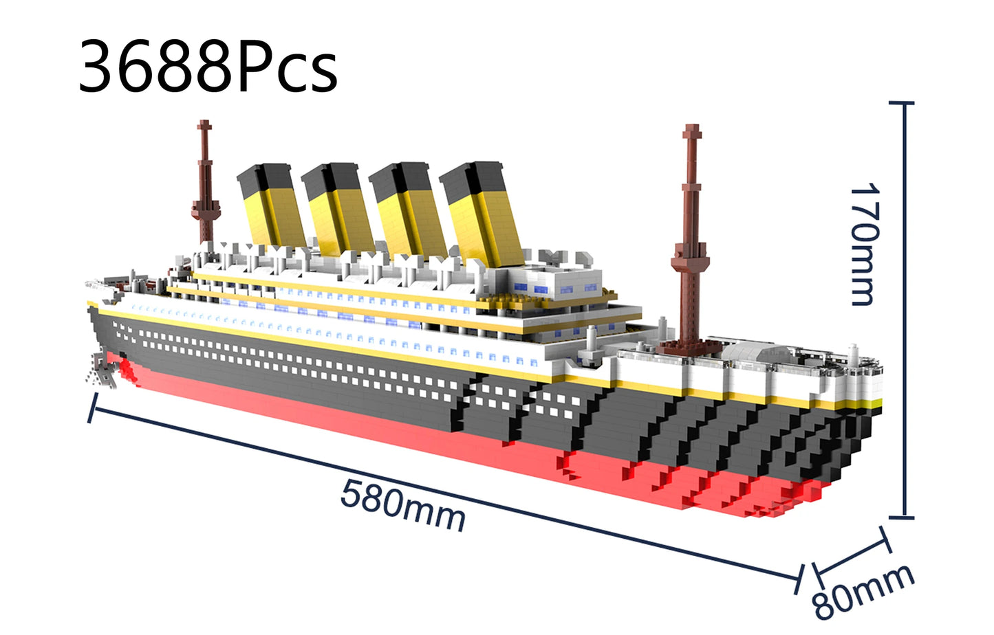 Titanic Giant Puzzle Kit Micro Blocchi Nave da Crociera Desktop Regalo Compleanno Bambini