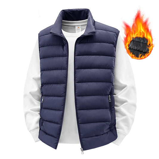 Gilet Invernale Da Uomo Antivento Senza Maniche Con Cerniera Colletto Mandarino Abbigliamento Outdoor Casual