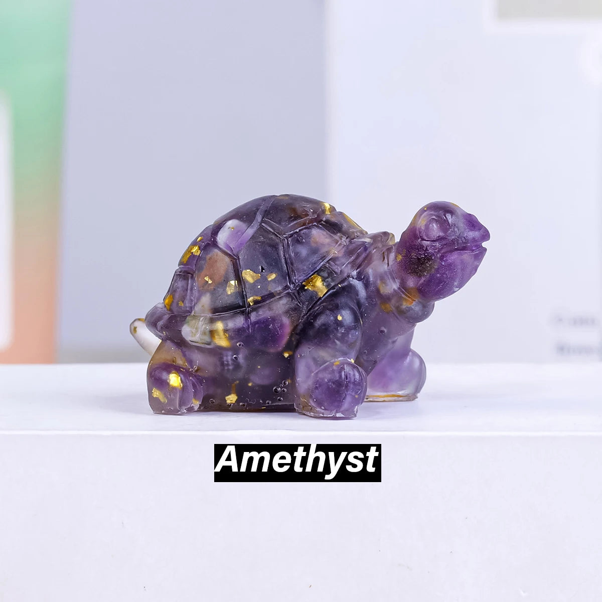 Statua Tartaruga In Cristallo Naturale Amuleto Feng Shui Reiki Decorazione Per Home Office