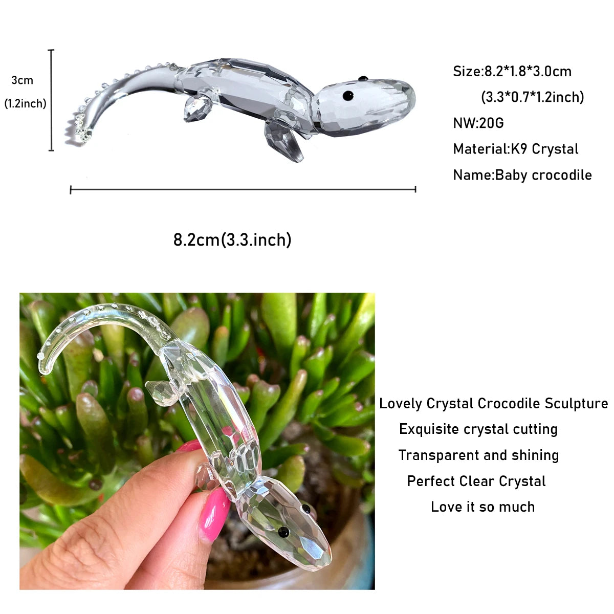 30 Cristallo Trasparente Figurine Animali Carini Scultura in Vetro Decorazioni Ornamento Tavolo Regalo Natale Bambini