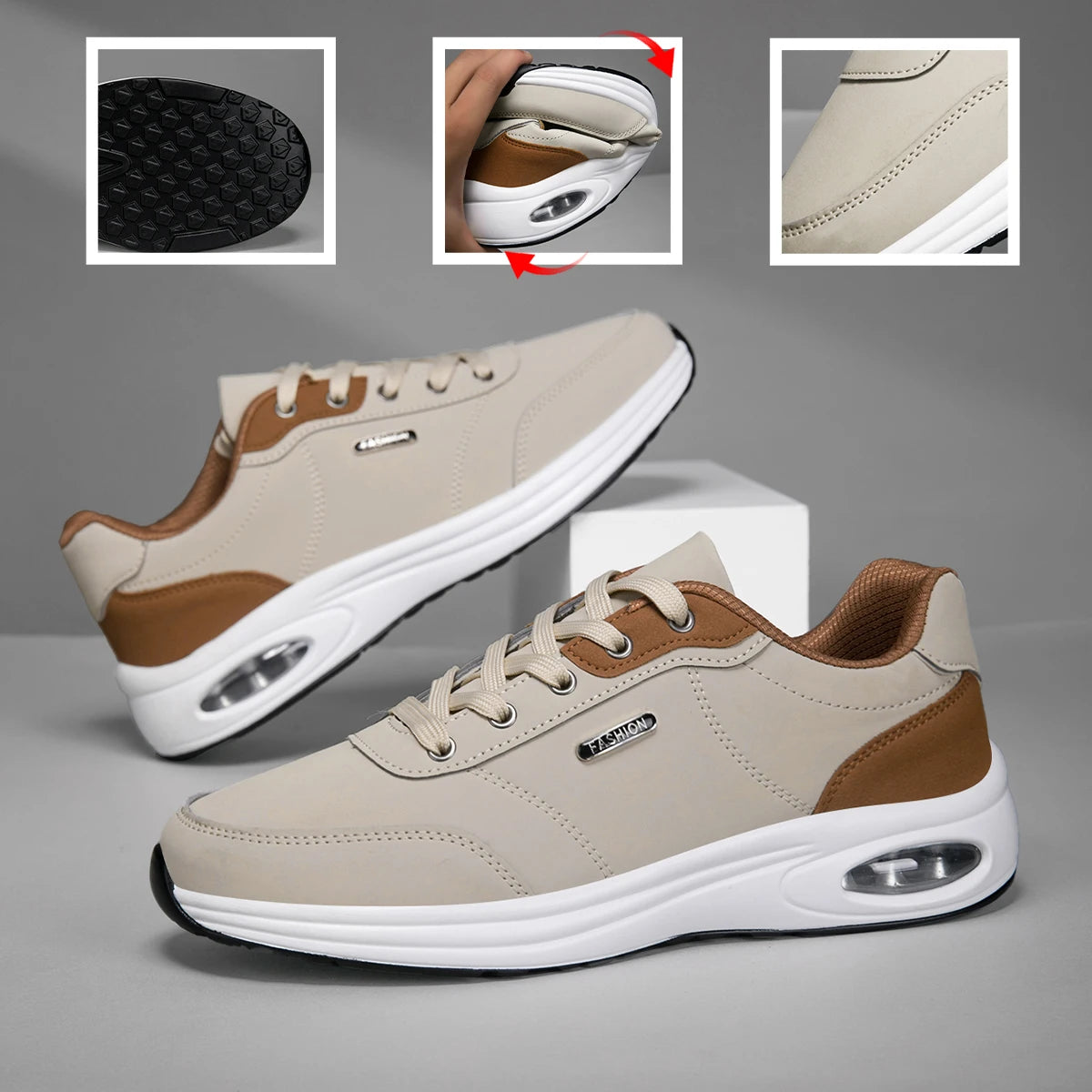 Scarpe Nuove Uomo Primavera Autunno Impermeabili Ammortizzazione Antiscivolo Scarpe Sportive In Pelle Da Tennis