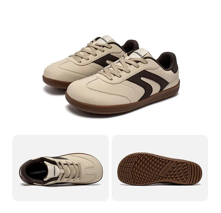Hobibear Scarpe A Punta Larga Sneakers Unisex In Pelle Artificiale Zero Drop Retrò Per Uomo E Donna