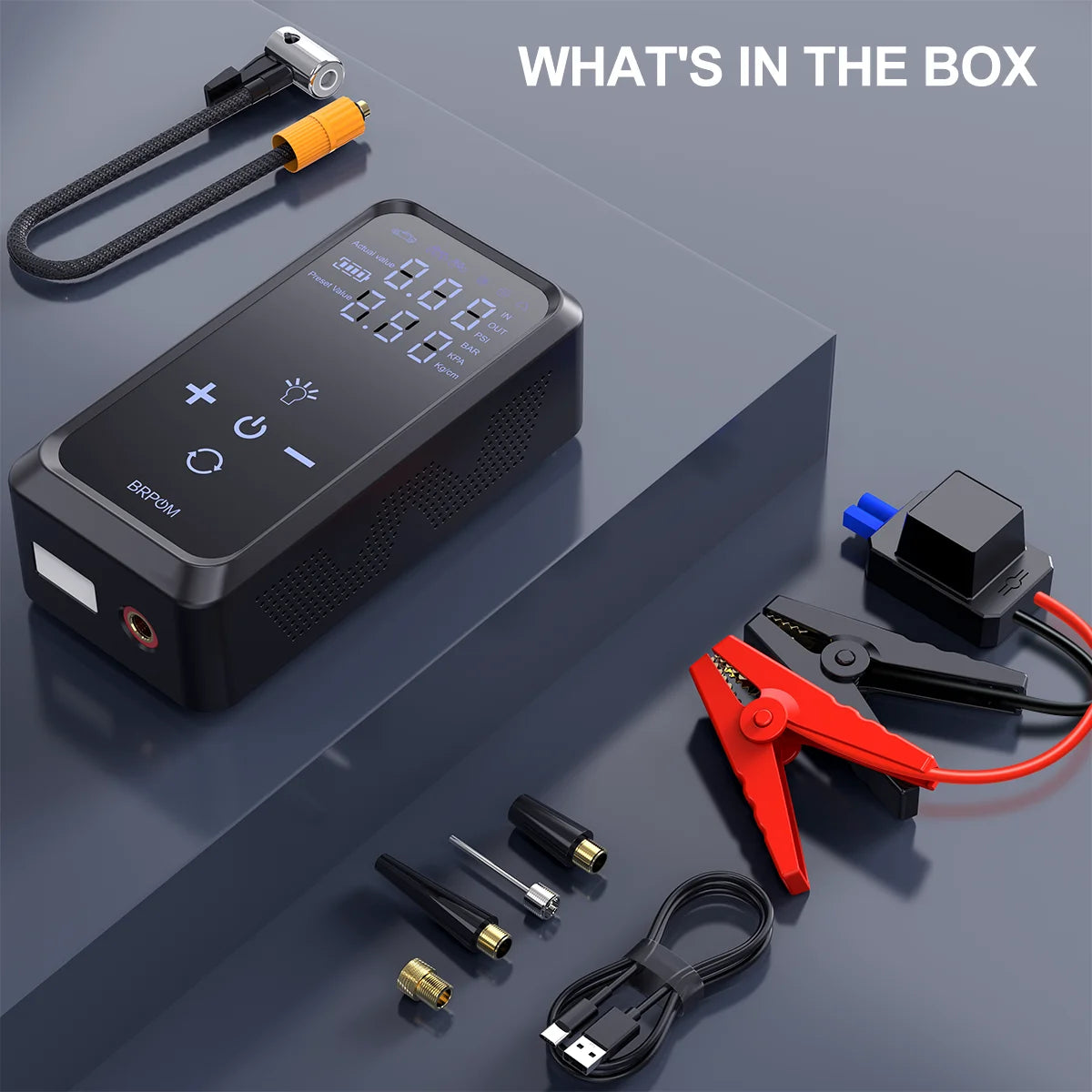 Avviatore Emergenza Auto 4 In 1 Power Bank 7000A 20000mAh 30000mAh Con Compressore 150 PSI Per Automobilisti Sicuri