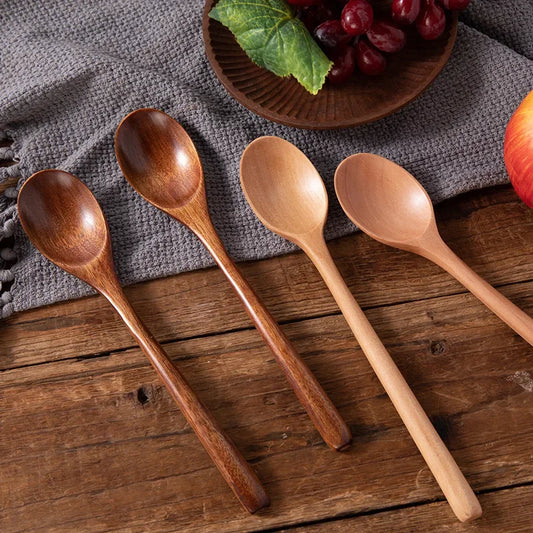 Set Da 2 Cucchiai In Legno Per Zuppe Porridge Cereali E Dessert Utensili Da Cucina Eco Friendly Ergonomici