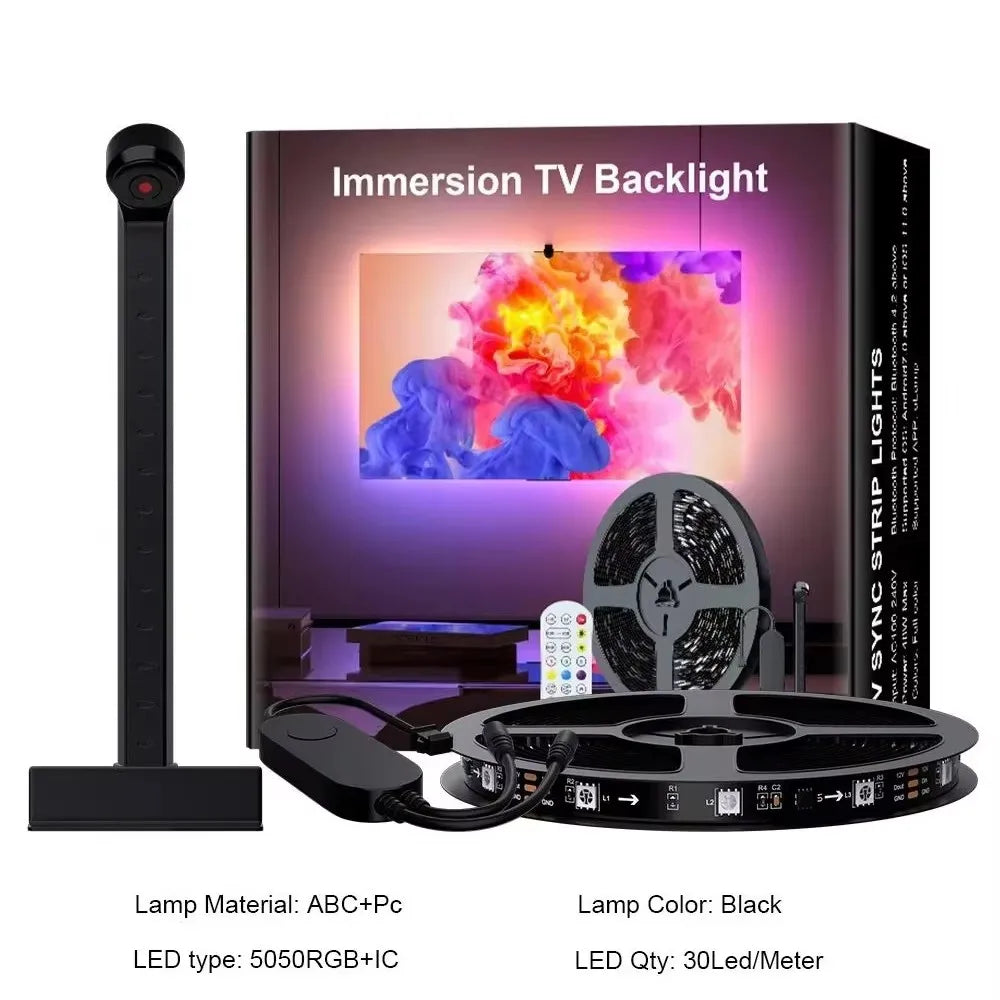 Retroilluminazione A LED Per TV 55 75 Pollici Fotocamera Strisce RGBIC Sincronizzazione Schermo Musica Decorazione Stanza