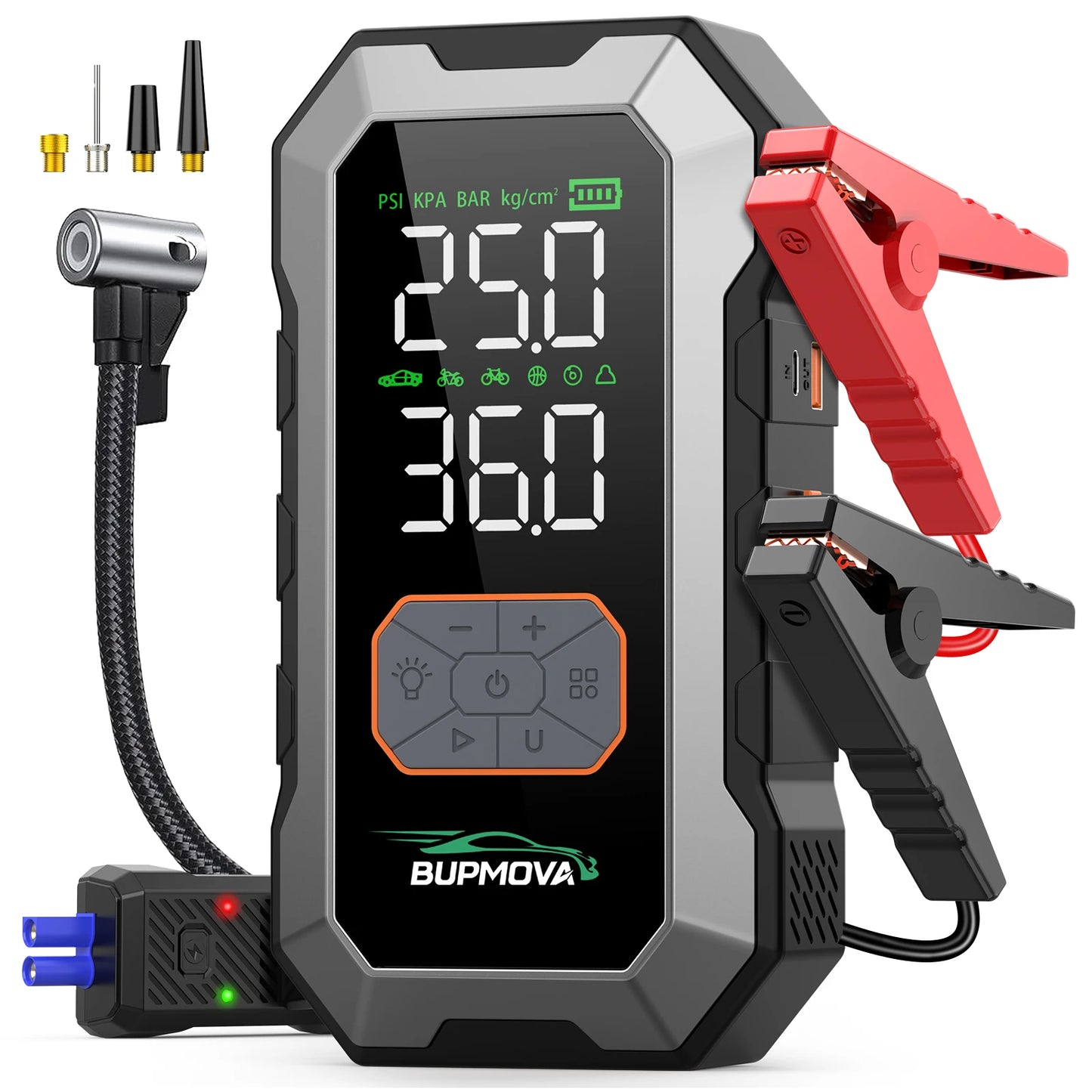 Avviatore Emergenza Auto 4 In 1 Power Bank 7000A 20000mAh 30000mAh Con Compressore 150 PSI Per Automobilisti Sicuri