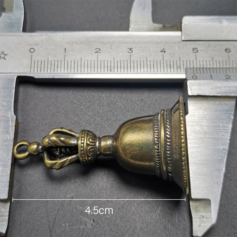 Campana A Vento In Ottone Pressofuso Decorativa Tibetano Cinese Pendente Pesa Solo 16 G Artigianale