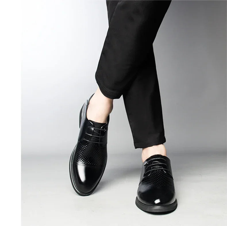 Scarpe Da Uomo Con Aumento Altezza 6 Cm Traspiranti Con Soletta Invisibile Per Uso Quotidiano