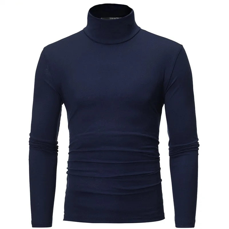 Uomo Dolcevita Autunno Inverno Slim Fit Collo Alto Alta Elasticità Manica Lunga Traspirante Maglieria Pullover