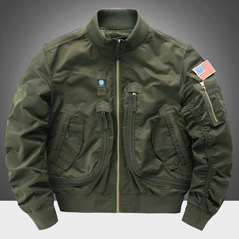 Giubbotti Bomber Da Uomo MA1 Cappotti Con Cerniera Pilota Giacca A Vento Tattica Militare Abbigliamento
