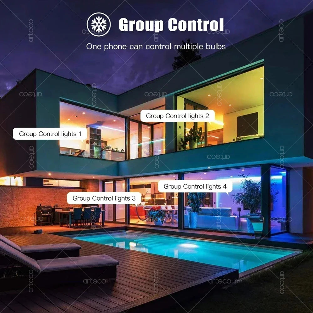 Lampadina LED Intelligente E27 E14 GU10 con WiFi Zigbee Bluetooth Dimerabile RGB 2700K a 6500K Compatibile Alexa e Google