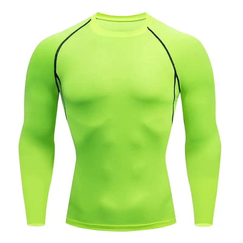 Maglia Compressiva Da Uomo A Maniche Lunghe Per Allenamento Palestra Ad Asciugatura Rapida Fitness