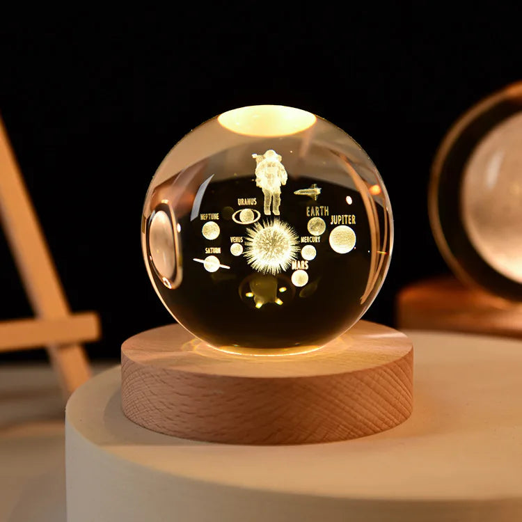 Sfera Di Cristallo 3D Del Sistema Solare Incisa Al Laser Globo Astronomia Regalo E Decorazione Per Casa