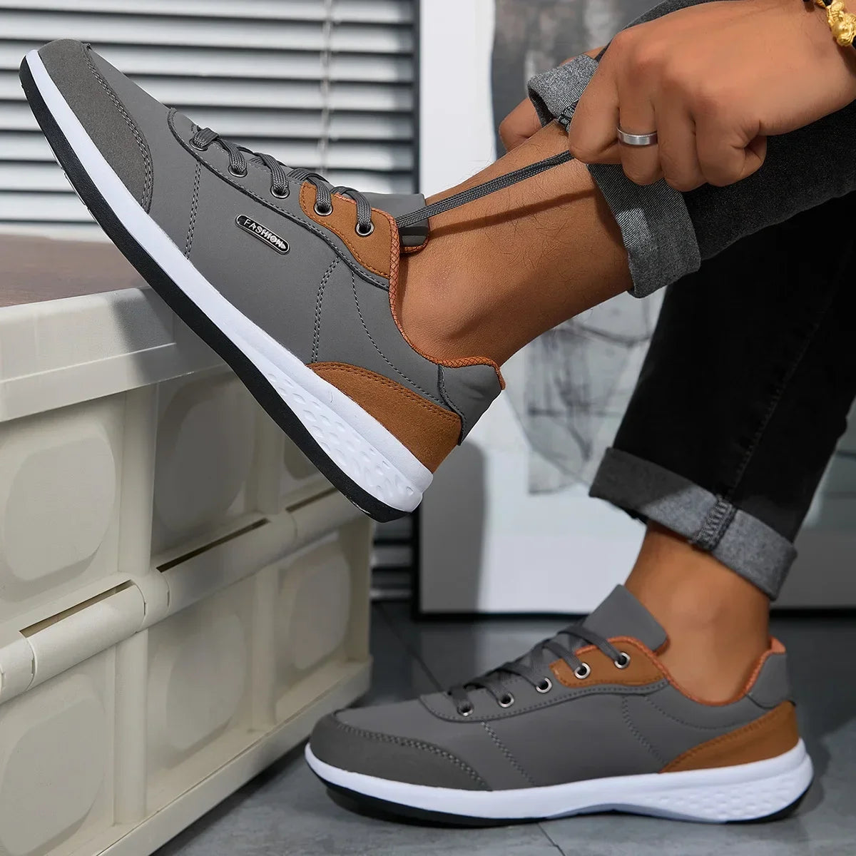 Scarpe Da Uomo Impermeabili Primavera Autunno Sneakers Da Passeggio In Pelle Antiscivolo Per Tempo Libero