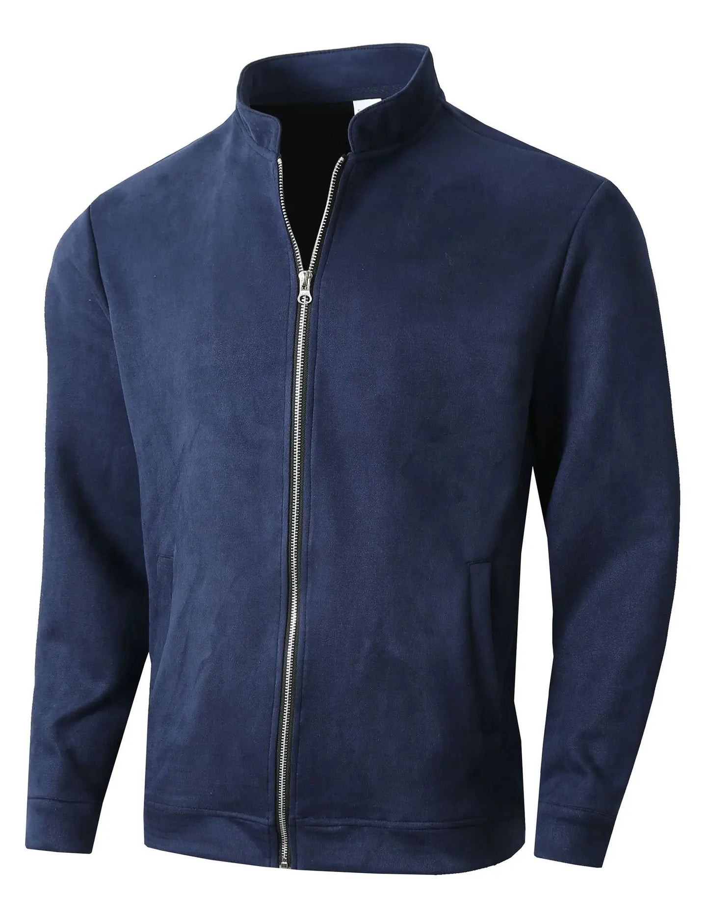 Giacca Uomo Slim Fit Colletto Coreano Autunno Inverno Casual Business Con Cerniera