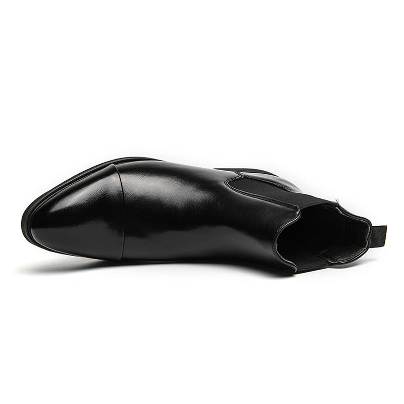 Stivaletti Chelsea Uomo Slip On Con Punta Tonda E Suola Rossa In PU Spedizione Gratuita Taglia 38 46 Scarpe Da Uomo