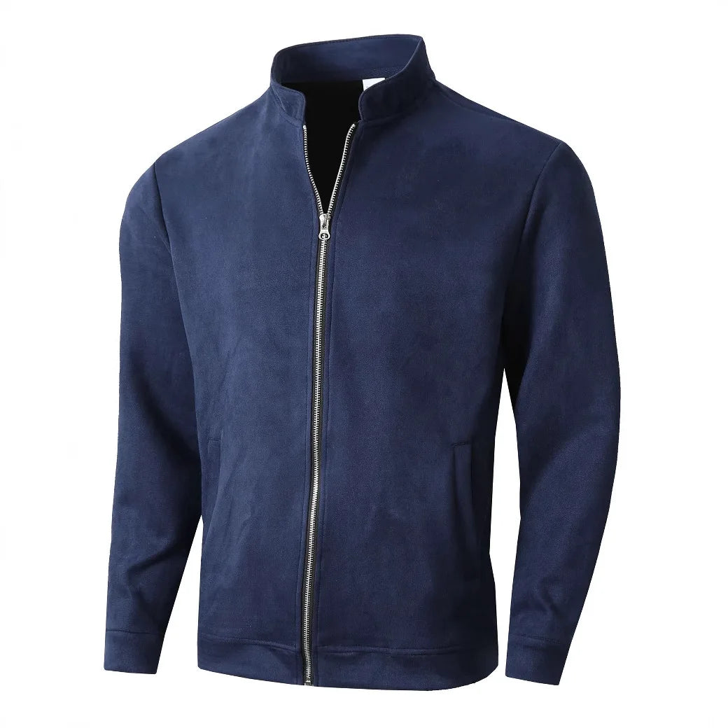 Giacca Uomo Slim Fit Colletto Coreano Autunno Inverno Casual Business Con Cerniera