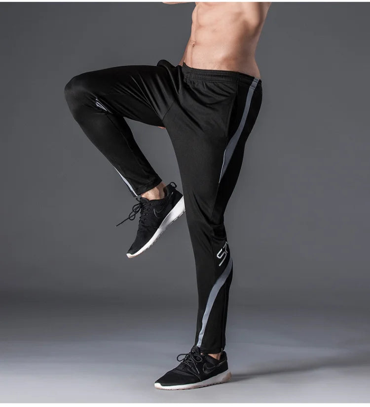 Pantaloni sportivi da corsa da uomo con tasche con cerniera Pantaloni da jogging da calcio Pantaloni sportivi da allenamento Pantaloni da calcio da basket Pantaloni da allenamento da uomo