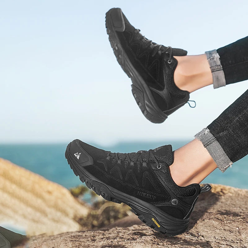 Hikeup Scarpe Da Uomo In Pelle Impermeabili Da Lavoro Invernali Antiscivolo Lusso Moda Stivali Da Uomo
