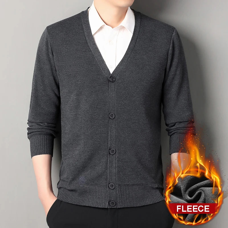 Cardigan In Pile Da Uomo Morbido E Caldo Lavorazione A Maglia Robusta Per Autunno Inverno Comfort Totale