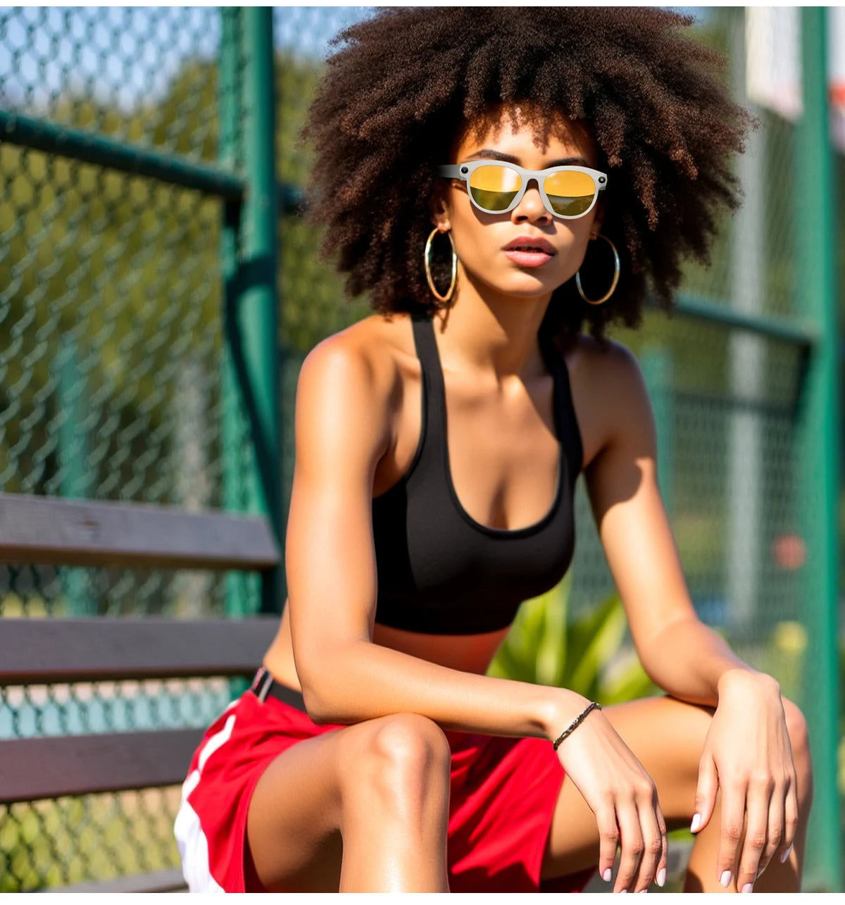 Senbono AI Occhiali Intelligenti Con Fotocamera Per Foto Video Chiamate Musica Sport Bluetooth Traduttore Per Uomo Donna