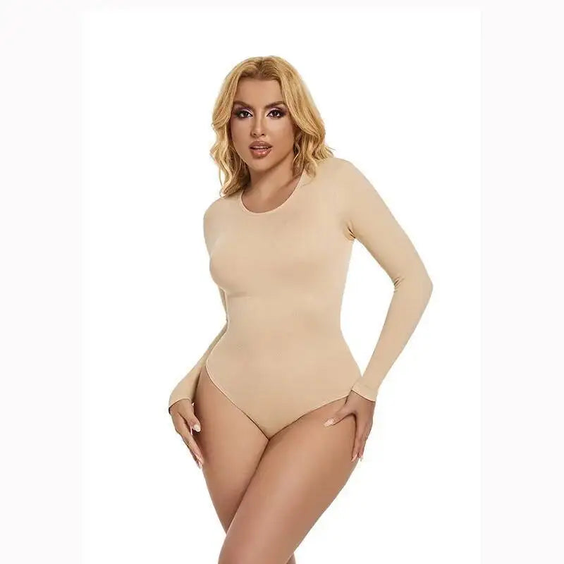 Nuovo autunno inverno manica lunga senza cuciture body shaper elastico perizoma body shapewear donna pancia controllo body shaper con apertura sul cavallo