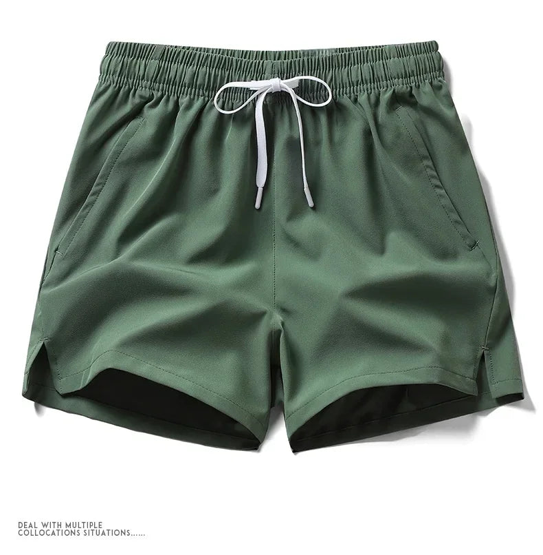 Pantaloni Sportivi Leggeri Da Uomo Con Tasche Pantaloncini Corti Estivi Da Fitness In Tinta Unita Per Jogging E Spiaggia