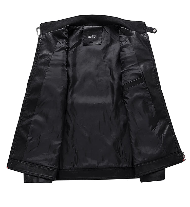 Giacche di Pelle da Uomo 2024 All'aperto Primavera Autunno Antivento Morbide Abbigliamento Casual