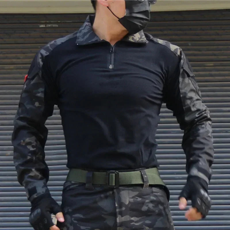 Set Uniformi Tattiche Uomo In Pile Combattimento Tuta Caccia Multicam Mimetica All Aperto Pantaloni Cargo Softair