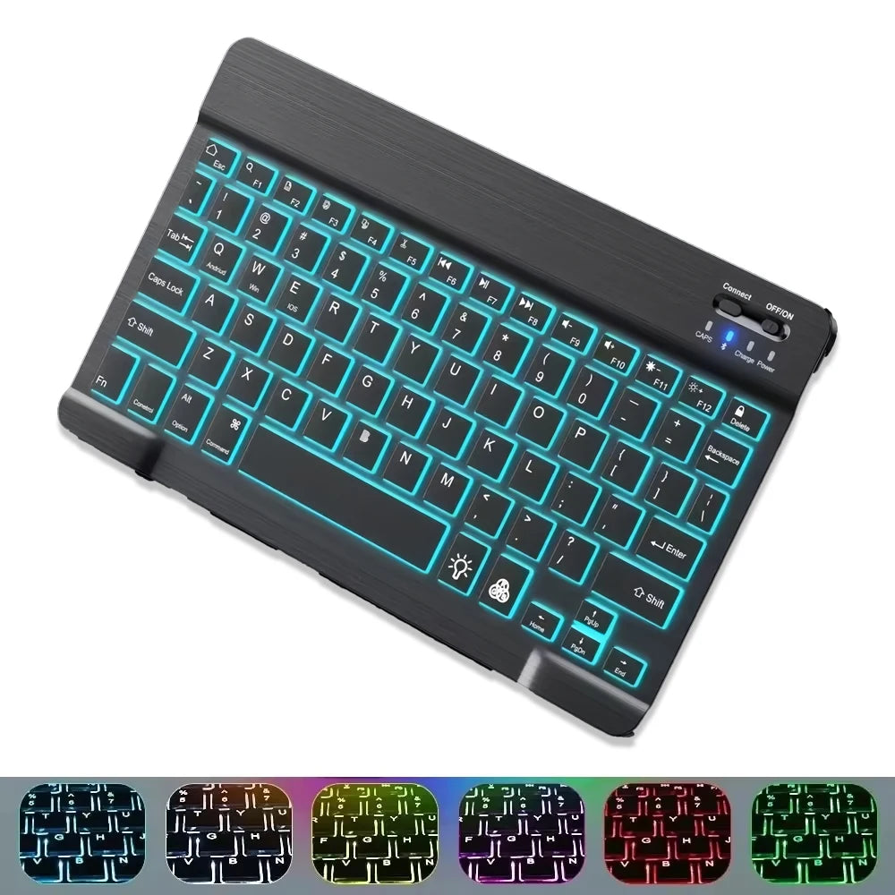 Set Tastiera e Mouse Bluetooth RGB Retroilluminato, Mouse Wireless 2.4G, Tastiera Ricaricabile